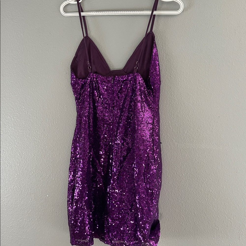 Purple Sequin Dress - Picture 5 of 6